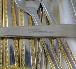 Flatware Cutlery Spoons Forks Knives 18/10 Made in Germany Gold Plated