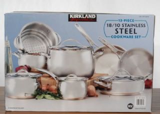 NEW Kirkland Signature 13 piece Stainless Steel Cookware Set 18/10