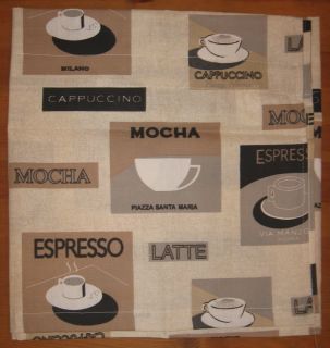 Coffee Mocha Latte Java Cappuccino Kitchen Curtains 36L Tiers