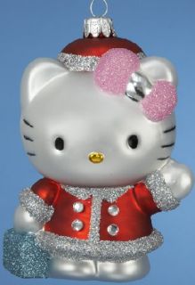 Red Hello Kitty Blown Glass Christmas Ornament