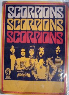 The Scorpions German 1975 Concert Poster Signed Autograph COA