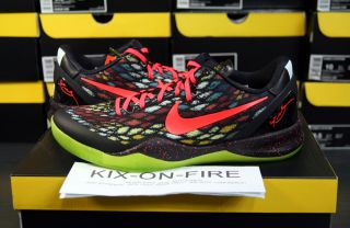 2012 Nike Zoom Kobe 8 VIII System Christmas US 9 5 Grinch Black