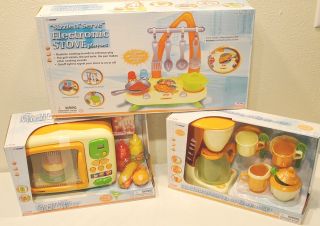 Kitchen Appliances Kids Stove Coffee Maker Microwave Oven Play Kitchen