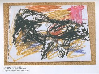 Elaine de Kooning Painting Oil Pastel Signed Bull RARE