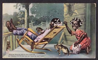 KORNELIA KINKS Black Americana Advertising Postcard Halloween 1907 #3