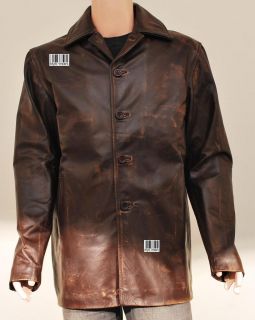 Dean Winchester Leather Jacket Coat Brown Distressed Cow