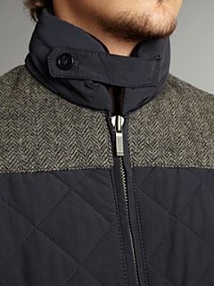 Gant Slim fitted quilted herringbone jacket Navy   