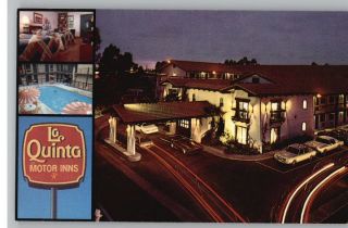 Postcard La Quinta Motor Inns Advertisement Hotel Cars