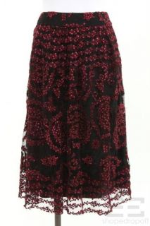 Lafayette 148 Black Pink Tulle Overlay Skirt Size 8
