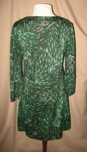 Diane Von Furstenberg Vintage Laetitia Silk Feather Pattern Dress Sz