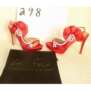 Le Soir Pour La Victoire Womens Giada DOrsay Platform Sandal Red 6 5