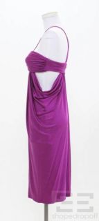 Laila Azhar Purple Silk Side Cowl Halter Dress Size XS New