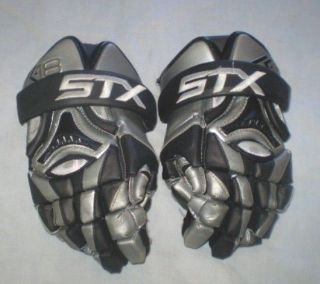 K18 STX Lacrosse Gloves Black Silver Gray