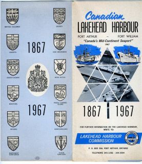 Lakehead Harbour Brochure Map Port Arthur Fort William Ontario Canada