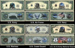 Armed Forces Collectors Set 6 Bills for $3 00