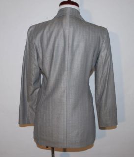 Lafayette 148 Silk Wool Pinstripe Jacket Blazer P4