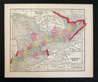 1857 Morse Map Canada West Ontario Toronto Great Lakes Erie Huron