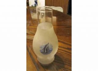Dolphins Hurricane Lamp Kerosene 9 H Frosted Glass Globe Shade