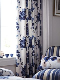 Sanderson Mandarin flowers lined curtains 90x90 in indigo   