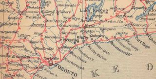 Canada 1900 Ontario Shows The Lake Toronto etc Old Antique Map