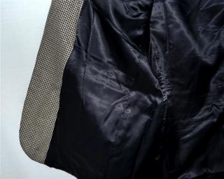 Lanier Black White Checker Mens Silk Sport Coat Fabric Woven in Italy