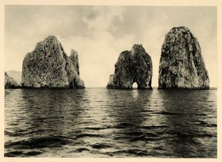 Capri Italy Sea Stacks Limestone Rocks Original Photogravure