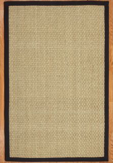 Lancaster 5x8 Black 100 All Natural Seagrass Area Rug Carpet New