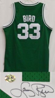 Larry Bird Signed Celtics Green Adidas Swingman Jersey Bird Hologram