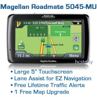 New Magellan 5045 MU Big 5 Screen GPS Navigator Spoken Streets Free