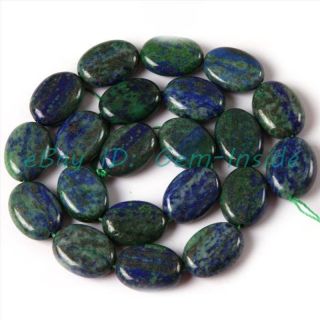 14x18mm Oval Lapis Lazuli Malachite Gemstone Beads Strand 15