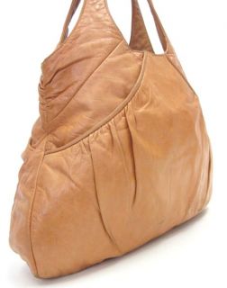 Lauren Merkin Large Plum Camel Leather Tote Handbag szL