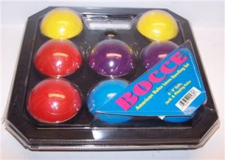 New Bocce Lawn Bowling Set Italy 8 PC Ball Jack Rules