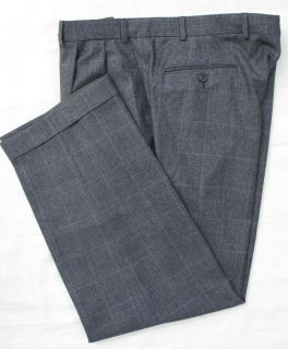 Ralph Lauren Suit Gray Blue Glen Plaid Cashmere Wool 43R 37 x 30 Pants