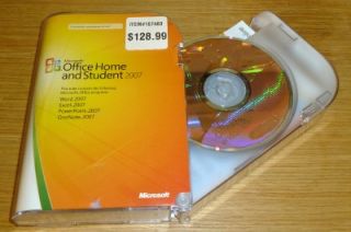 Home and Student 2007 Word Excel PowerPoint Onenote 3 Licenses