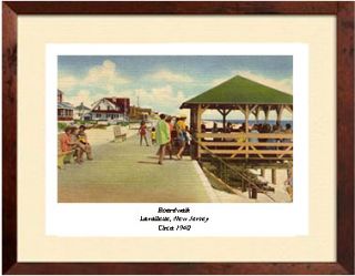 Lavallette NJ Boardwalk C 1942 11 x 14 Matted Print