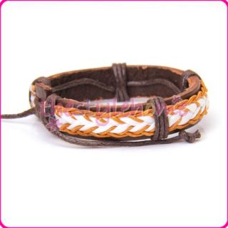 Mens Womens Stylish Leather Wrap Bracelet Wristband