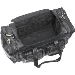 Leatherbay Globe Trotter Large Premium Cow Hide Leather Duffel Bag