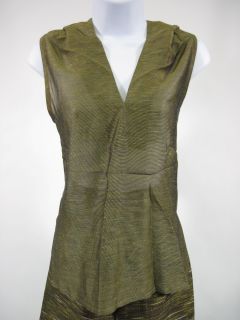 Ron Leal Green Linen Knit Skirt Shirt Jacket Outfit 6