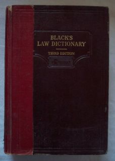 Blacks Law Dictionary 3rd Third edition ex reference library book