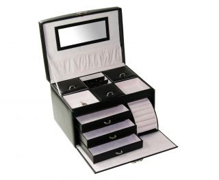 Black Fashion PU Leather Jewelry Box Jewelry Case Display Box