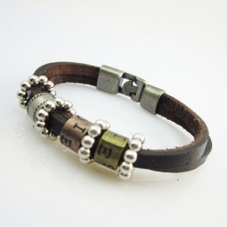 Hot Cool Men Clasp Hand Woven Leather Bracelet Chain Fashion Jewelry
