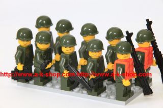 Infantry Military World War Soldier Mini Figure Gun Lego Plate