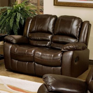 Living Providence Reclining Leather Loveseat CH 8801 Brn 2