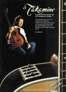 1987 Lee Ritenour Photo Takamine Guitar Print Ad