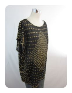 retail 128 cap s leeves scoop n eck mesh woven fabric pull over gold