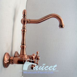 Traditional Wall Mount Kitchen Faucet in Antique Copper 5682C