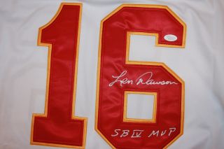 Len Dawson Autographed Kansas City Chiefs White Throwback Jersey SB