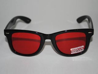 Goth Punk Horror Vampire Industrial Red Lens Glasses Sunglasses