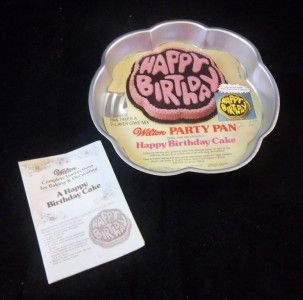 Birthday Cake Pan Jello Mold 1980 Crazy Bubble Letters Kids Vintage