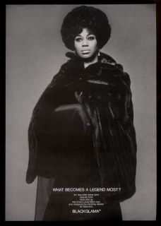 1970 Leontyne Price Photo Blackglama Mink Coat Fur Fashion Vintage